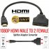 US 1080P HDMI Splitter Male to Female Cable Adapter Converter HDTV 1 Input 2 Output black