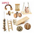 US 10Pcs Wooden Dumbells Exercise Bell Roller Teeth Care Molar Toy Hamster Chew Toys 10pcs