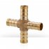 US 10pcs Brass Hose Barb Fitting  Intersection For  Split  Brass  Water  Fuel  Air 4 way   8