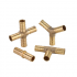 US 10pcs Brass Hose Barb Fitting  Intersection For  Split  Brass  Water  Fuel  Air 4 way   8