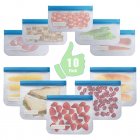 US 10pcs Food Storage Bags Reusable Leakproof Ziplock Sandwich Bag Thickened Snack Storage Pouch For Travel 10pcs