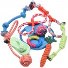US 10pcs Pet Dog Chew Toys For Teeth Cleaning Washable Cotton Rope Toys Set 10-piece set #745 picture color frisbee