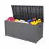 US 113 Gallons Cuboid Courtyard Storage Box Waterproof Lockable Tools Chest Grey
