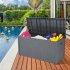 US 113 Gallons Cuboid Courtyard Storage Box Waterproof Lockable Tools Chest Grey