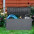 US 113 Gallons Cuboid Courtyard Storage Box Waterproof Lockable Tools Chest Grey