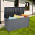 US 113 Gallons Cuboid Courtyard Storage Box Waterproof Lockable Tools Chest Grey