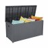 US 113 Gallons Cuboid Courtyard Storage Box Waterproof Lockable Tools Chest Grey