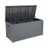 US 113 Gallons Cuboid Courtyard Storage Box Waterproof Lockable Tools Chest Grey