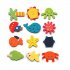 US 12Pcs Set Cute Fridge Magnet Wooden Cartoon Shape Educational Toys for Baby Kids random