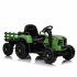 US 12V Ride On Tractor With Trailer 3 speed Adjustable Battery Powered Electric Tractor With Remote Control MP3 LED Light For Xmas Birthday Gifts Emerald