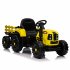 US 12V Ride On Tractor With Trailer 3 speed Adjustable Battery Powered Electric Tractor With Remote Control MP3 LED Light For Xmas Birthday Gifts Yellow