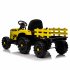 US 12V Ride On Tractor With Trailer 3 speed Adjustable Battery Powered Electric Tractor With Remote Control MP3 LED Light For Xmas Birthday Gifts Yellow