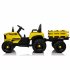 US 12V Ride On Tractor With Trailer 3 speed Adjustable Battery Powered Electric Tractor With Remote Control MP3 LED Light For Xmas Birthday Gifts Yellow