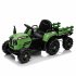 US 12V Ride On Tractor With Trailer 3 speed Adjustable Battery Powered Electric Tractor With Remote Control MP3 LED Light For Xmas Birthday Gifts Yellow