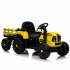 US 12V Ride On Tractor With Trailer 3 speed Adjustable Battery Powered Electric Tractor With Remote Control MP3 LED Light For Xmas Birthday Gifts Yellow