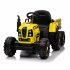 US 12V Ride On Tractor With Trailer 3 speed Adjustable Battery Powered Electric Tractor With Remote Control MP3 LED Light For Xmas Birthday Gifts Yellow