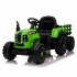 US 12V Ride On Tractor With Trailer 3 speed Adjustable Battery Powered Electric Tractor With Remote Control MP3 LED Light For Xmas Birthday Gifts Yellow