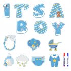 US 14 pcs Its a Boy Baby Shower Yard Sign with Stakes Waterproof Yard Sign