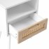US 15 75 Inch Rattan Night Stands With Power Outlet   USB Ports Solid Wood Legs Bedside End Table For Bedroom Living Room Salon Office Black