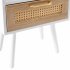 US 15 75 Inch Rattan Night Stands With Power Outlet   USB Ports Solid Wood Legs Bedside End Table For Bedroom Living Room Salon Office Black