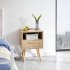 US 15 75 Inch Rattan Night Stands With Power Outlet   USB Ports Solid Wood Legs Bedside End Table For Bedroom Living Room Salon Office Black