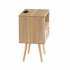 US 15 75 Inch Rattan Night Stands With Power Outlet   USB Ports Solid Wood Legs Bedside End Table For Bedroom Living Room Salon Office Black