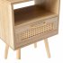 US 15 75 Inch Rattan Night Stands With Power Outlet   USB Ports Solid Wood Legs Bedside End Table For Bedroom Living Room Salon Office Black