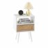 US 15 75 Inch Rattan Night Stands With Power Outlet   USB Ports Solid Wood Legs Bedside End Table For Bedroom Living Room Salon Office Black