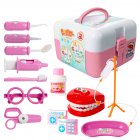 US THINKMAX 15 Pcs Toddlers Dentist Role Play Set Doctor Kit with Carry Case for School Classroom, Doctor Roleplay Costume Dress-Up Pink