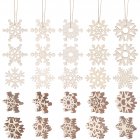 US 150pcs Wooden Snowflake Pendant Hanging Hollow Wood Slices Ornaments With Cord For Xmas Tree Decorations 50mm