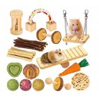 US 15cps Wooden  Pet  Toy Hamster Rabbit Guinea Pig Parrot Play Molar Supplies 15cps