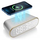 US 15w Led Digital Alarm Clock Wireless Adjustable Brightness Fast Charging Desk Clocks Thermometer silver