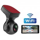 US 170 Degree Wifi Car  Driving  Recorder Hd 1080p Wide-angle Super Night Vision Dvr G-sensor Video Recorder Dash Cam Car Camera black