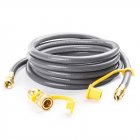 US 1pcs Rubber 3/8 Propane  Barbecue Coated  Pipe With  Gas  Conversion  Quick  Connector Connecting  Pipe 36FT gray