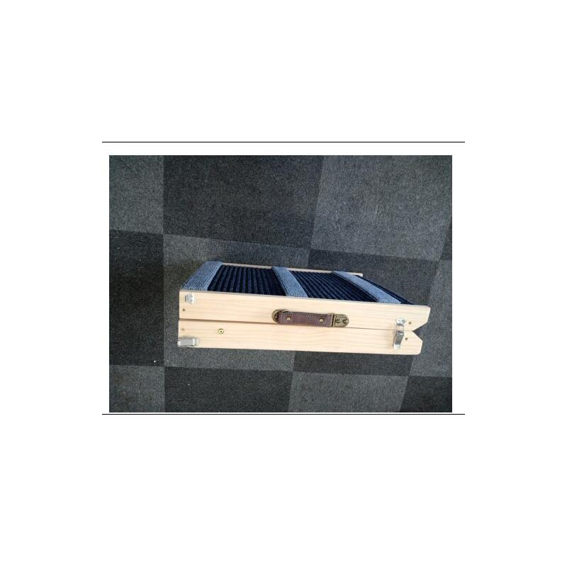 US 1pcs Wooden Simplified Foldable Pet Ramp (customized 2) blue + primary color