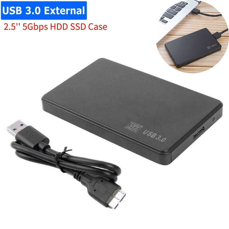 US 2.5 Inch Hard Drive Enclosure Sata Usb3.0 Portable Ssd Hard Drive 5gbps External Hard Drive Disk Case black