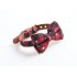 US 2 Pcs set Pet Collar Bowknot  Collar Triangle Scarf Kit Cloth Adjustable Color Printing Pet Ornaments Red