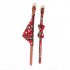 US 2 Pcs set Pet Collar Bowknot  Collar Triangle Scarf Kit Cloth Adjustable Color Printing Pet Ornaments Red