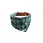 US 2 Pcs/set Pet Collar Bowknot+ Collar Triangle Scarf Kit Cloth Adjustable Color Printing Pet Ornaments green 1.3 x 32