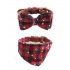 US 2 Pcs set Pet Collar Bowknot  Collar Triangle Scarf Kit Cloth Adjustable Color Printing Pet Ornaments Red