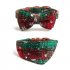 US 2 Pcs set Pet Collar Bowknot  Collar Triangle Scarf Kit Cloth Adjustable Color Printing Pet Ornaments Red