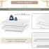 US 2 Tier Square Coffee Table With LED Lights Center Sofa Table Multifunctional Cocktail Table For Living Room Dining Room Bedroom  31 5  x31 5  x14 2     White