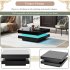 US 2 Tier Square Coffee Table With LED Lights Center Sofa Table Multifunctional Cocktail Table For Living Room Dining Room Bedroom  31 5  x31 5  x14 2     Black