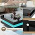 US 2 Tier Square Coffee Table With LED Lights Center Sofa Table Multifunctional Cocktail Table For Living Room Dining Room Bedroom  31 5  x31 5  x14 2     Black