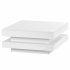 US 2 Tier Square Coffee Table With LED Lights Center Sofa Table Multifunctional Cocktail Table For Living Room Dining Room Bedroom  31 5  x31 5  x14 2     White