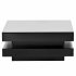 US 2 Tier Square Coffee Table With LED Lights Center Sofa Table Multifunctional Cocktail Table For Living Room Dining Room Bedroom  31 5  x31 5  x14 2     White