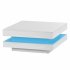 US 2 Tier Square Coffee Table With LED Lights Center Sofa Table Multifunctional Cocktail Table For Living Room Dining Room Bedroom  31 5  x31 5  x14 2     White
