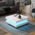 US 2 Tier Square Coffee Table With LED Lights Center Sofa Table Multifunctional Cocktail Table For Living Room Dining Room Bedroom  31 5  x31 5  x14 2     Black