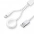 US 2 in 1 Wireless Charger for Apple Watch Series 1 2 3 4 USB Magnetic Charging Cable 3 3 feet 1meter for iPhone 7 8 X Max white