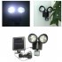 US 22 LED Highlight Double Spotlights Solar Garden Light Outdoor Waterproof Wall Lamp Black Black